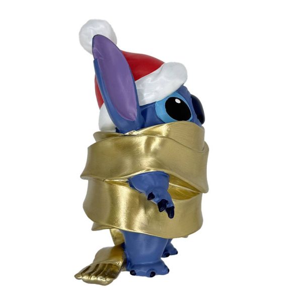 Stitch con Nastro Dorato Personaggio in Resina ©Disney Lilo & Stitch Kurt Adler - H 20 cm - immagine 3