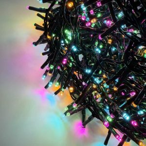 Catena di Luci LED Ravvicinate a Corrente ad Alta Luminosità per Albero di Natale | Soft Multicolor – Filo Verde