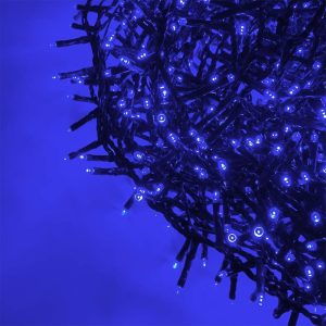 Catena di Luci LED Ravvicinate a Corrente ad Alta Luminosità per Albero di Natale | Blu – Filo Verde
