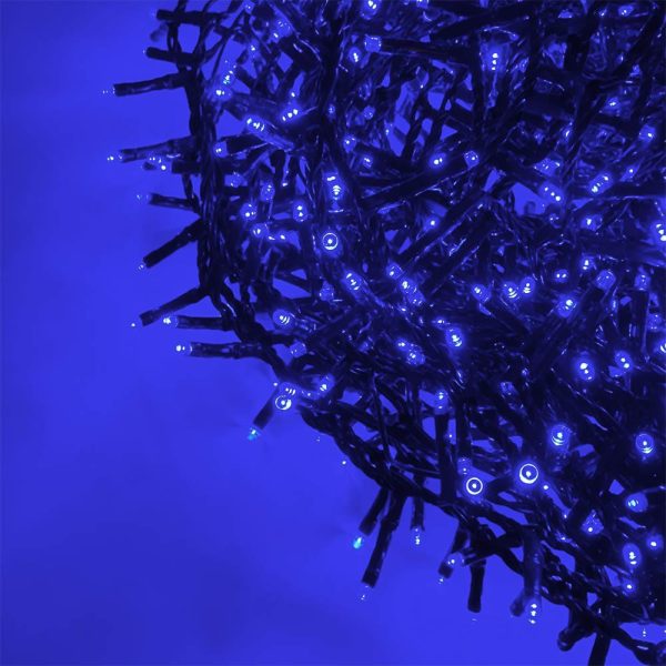 Catena di Luci LED Ravvicinate a Corrente ad Alta Luminosità per Albero di Natale | Blu – Filo Verde