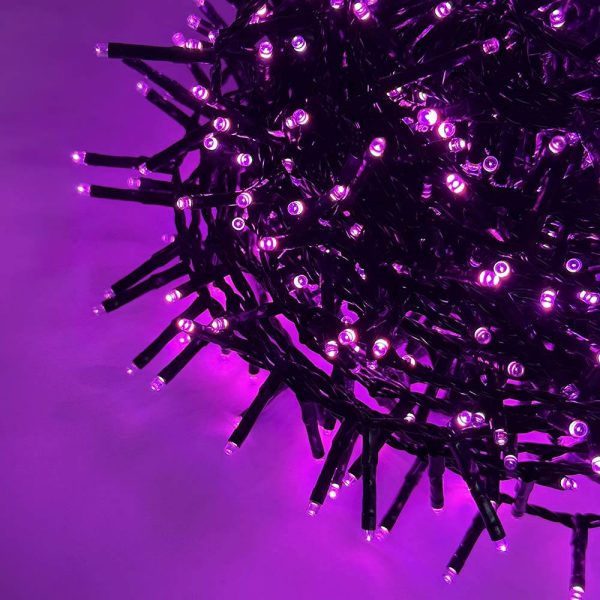 Catena di Luci LED Ravvicinate a Corrente ad Alta Luminosità per Albero di Natale | Rosa – Filo Verde