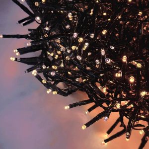 Catena di Luci LED Ravvicinate a Corrente ad Alta Luminosità per Albero di Natale | Ambra – Filo Verde