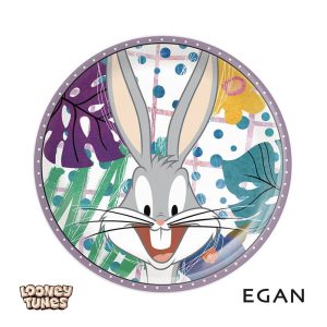 Piattino da Dolce con Bugs Bunny Personaggio Looney Tunes in Porcellana Egan