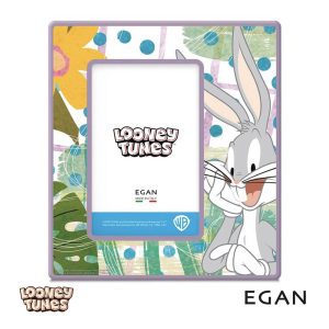 Portafoto con Bugs Bunny Personaggio Looney Tunes in Ceramica Smaltata Egan - 18 x H 20 cm