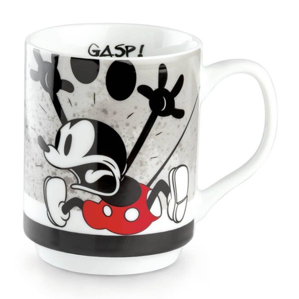 Mug Impilabile con Topolino Mickey Mouse Spaventato Personaggio ©Disney in Porcellana Egan - immagine 2
