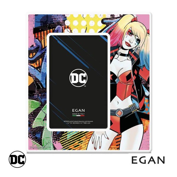 Portafoto con Harley Quinn Personaggio DC Comics in Ceramica Smaltata Egan - 18 x H 20 cm