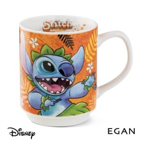 Mug Impilabile con Stitch che Balla la Hula Personaggio ©Disney in Porcellana Egan