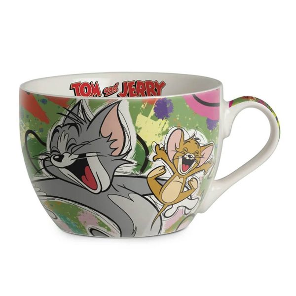 Tazza da Colazione con Tom & Jerry in New Bone China Egan - immagine 2