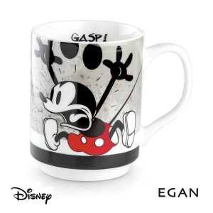 Mug Impilabile con Topolino Mickey Mouse Spaventato Personaggio ©Disney in Porcellana Egan