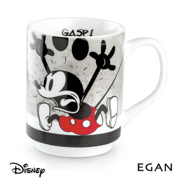 Mug Impilabile con Topolino Mickey Mouse Spaventato Personaggio ©Disney in Porcellana Egan