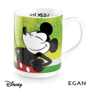 Mug Impilabile con Topolino Mickey Mouse Contento Personaggio ©Disney in Porcellana Egan