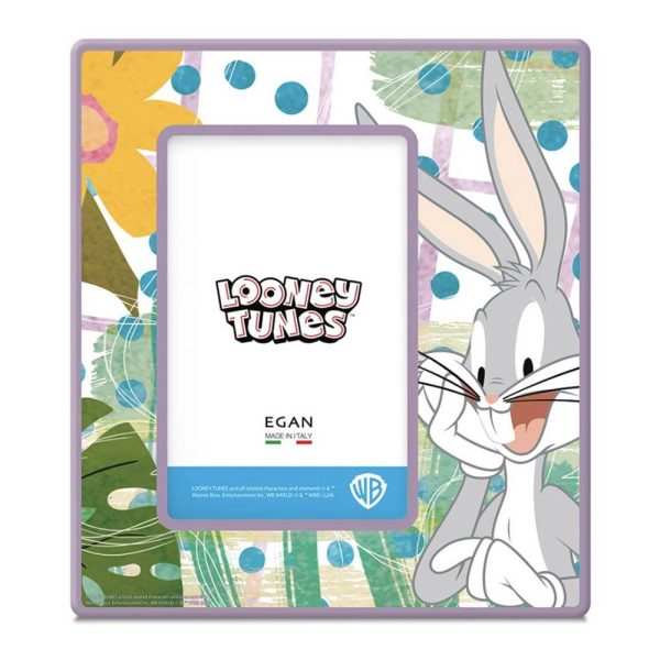 Portafoto con Bugs Bunny Personaggio Looney Tunes in Ceramica Smaltata Egan - 18 x H 20 cm - immagine 2
