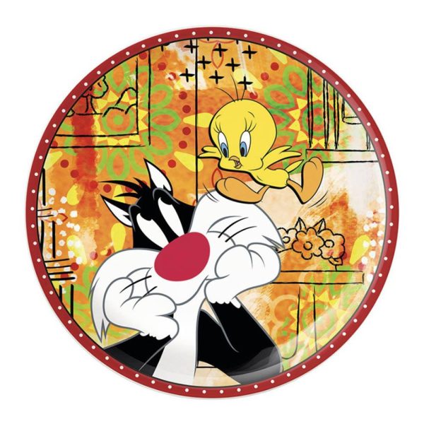 Piattino da Dolce con Titti & Silvestro Personaggi Looney Tunes in Porcellana Egan - immagine 2